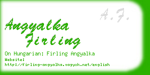 angyalka firling business card